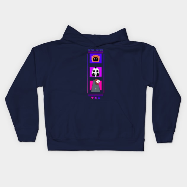 three robots Kids Hoodie by atizadorgris